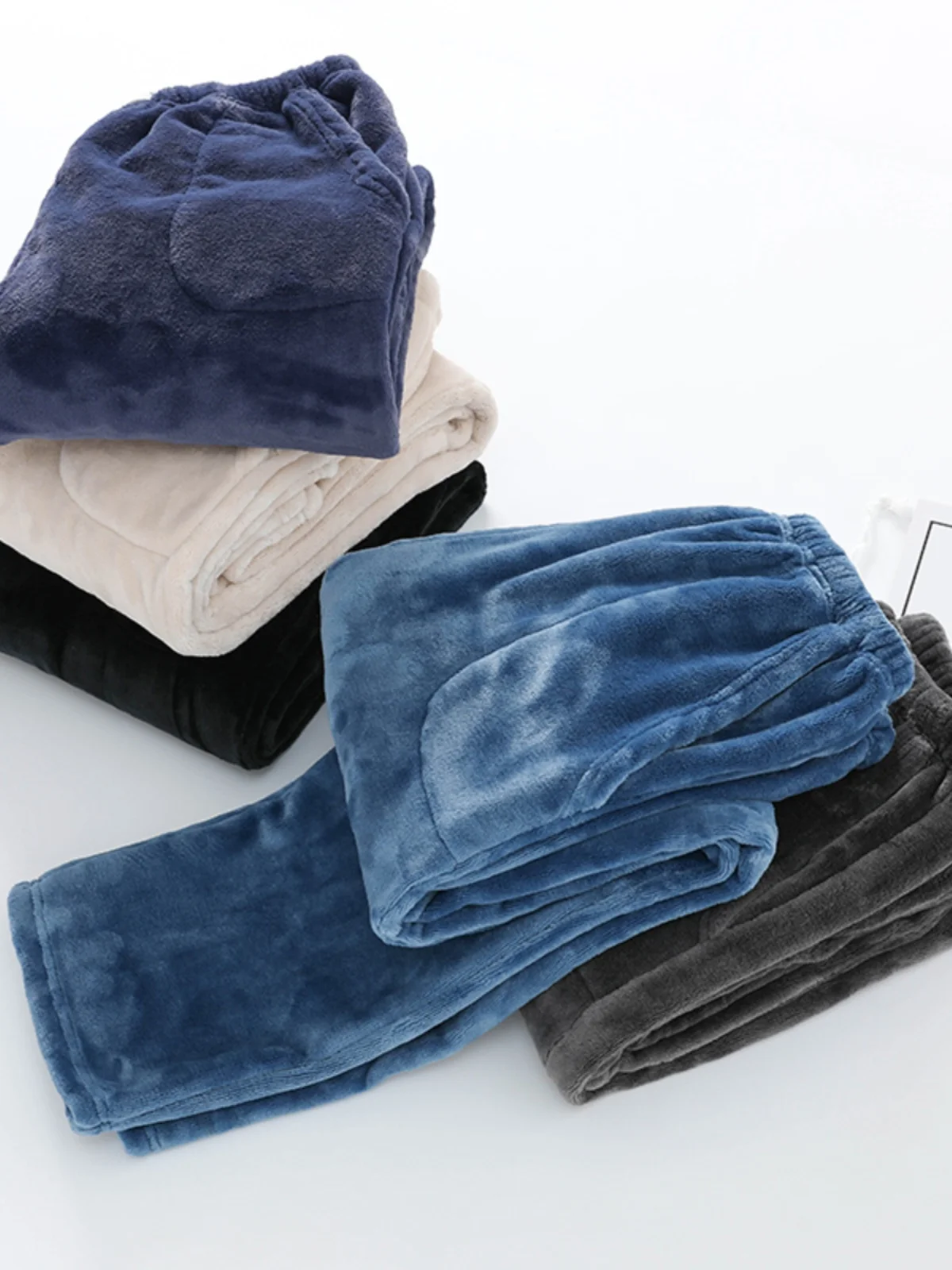 Men's Flannel Sp Pants Winter Thi Warm Double-sided Coral Fce Loose Large Size Long Pants Home Clothes Outdoor Wear