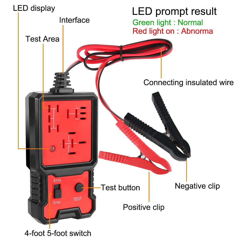 Universal 12V เครื่องทดสอบรีเลย์รถอิเล็กทรอนิกส์ยานยนต์เครื่องทดสอบรีเลย์สําหรับ Auto แบตเตอรี่ Checker เครื่องกําเนิดไฟฟ้ากระแสสลับเครื่องวิเคราะห์เครื่องมือวินิจฉัย