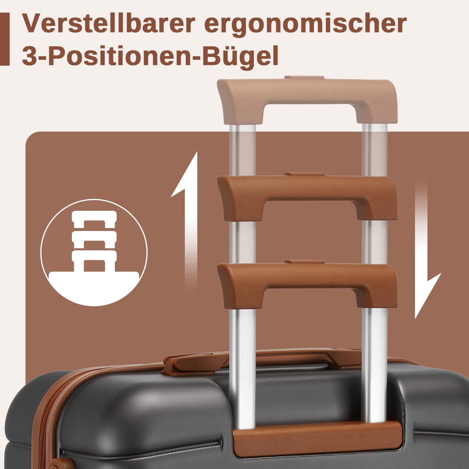 Zestaw walizek KONO Hard Shell Case (55/66/76 cm) PC z obrotem 360 stopni °   Zamek rolkowy i szyfrowy