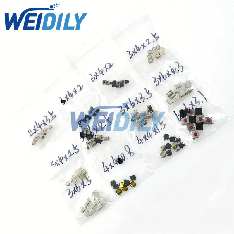 120 pz 12 tipi pulsante tattile interruttore tattile Set tasti remoti pulsante Micro interruttore per chiave auto Kit interruttore SMD nuovo