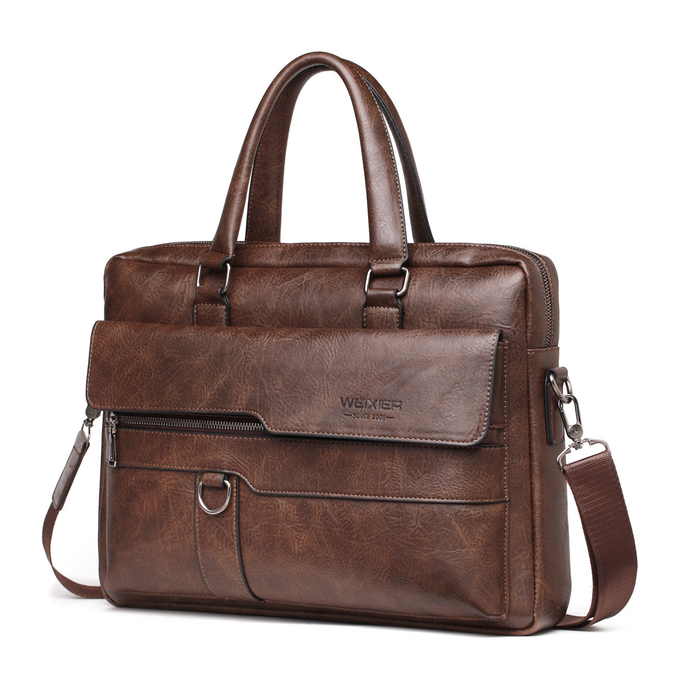 2023 Mannen Aktetas Tas Hoge Kwaliteit Business Beroemde Merk PU Lederen Schoudertas Messenger Bags Kantoor Handtas 14 inch Laptoptas