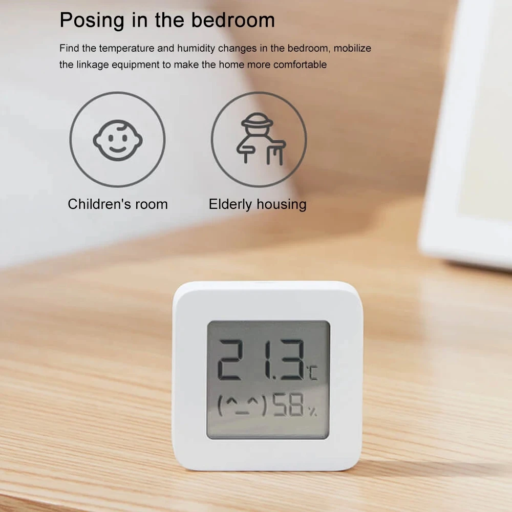 XIAOMI Mijia – thermomètre numérique intelligent avec écran LCD, 2 capteurs de température et d'humidité, bluetooth, application Mi Home