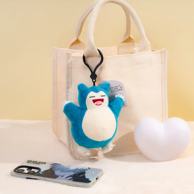 Oryginalna seria zwierząt Pikachu Snorlax Kawaii pluszowe zabawki śliczny wisiorek brelok brelok prezenty na imprezę urodzinową dla dziecka chłopiec
