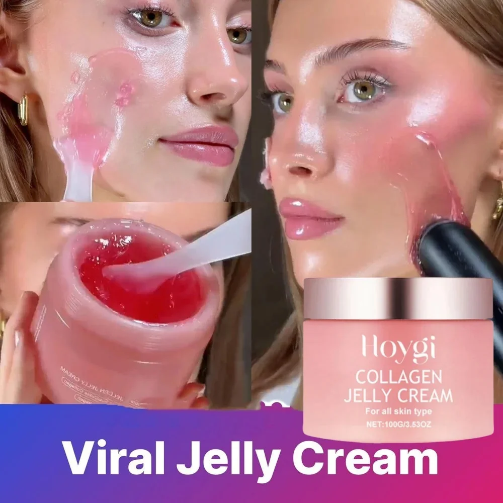 Creme de gelatina colgênio 100ml, hidrata profundamente, firme, brilhante, reduz flacidez e rugas, aumenta a pele, máscara facial coreana para cuidados com a pele