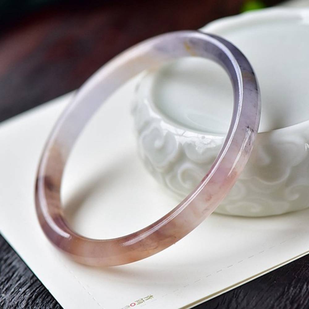 Hetian กำไลข้อมือหินหยกไหมสีทองสีม่วงธรรมชาติเพื่อความงามเครื่องประดับอัญมณีสำหรับผู้หญิงหรูหรามีเสน่ห์