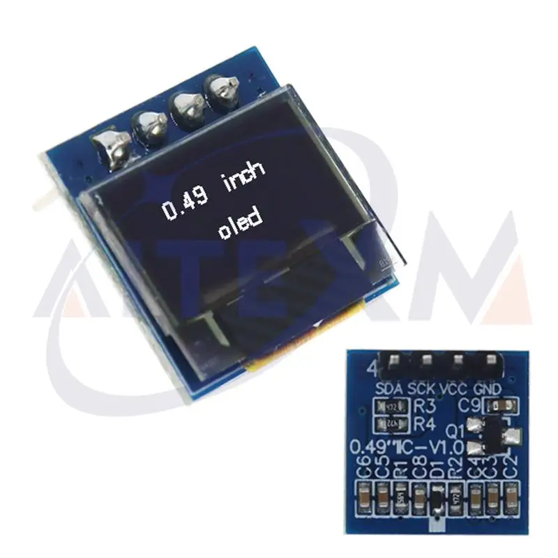 AITEXM Módulo LCD de pantalla OLED de 0,49 pulgadas Pantalla blanca de 0,49 "64x32 interfaz I2C IIC controlador SSD1306 para Arduino AVR STM32