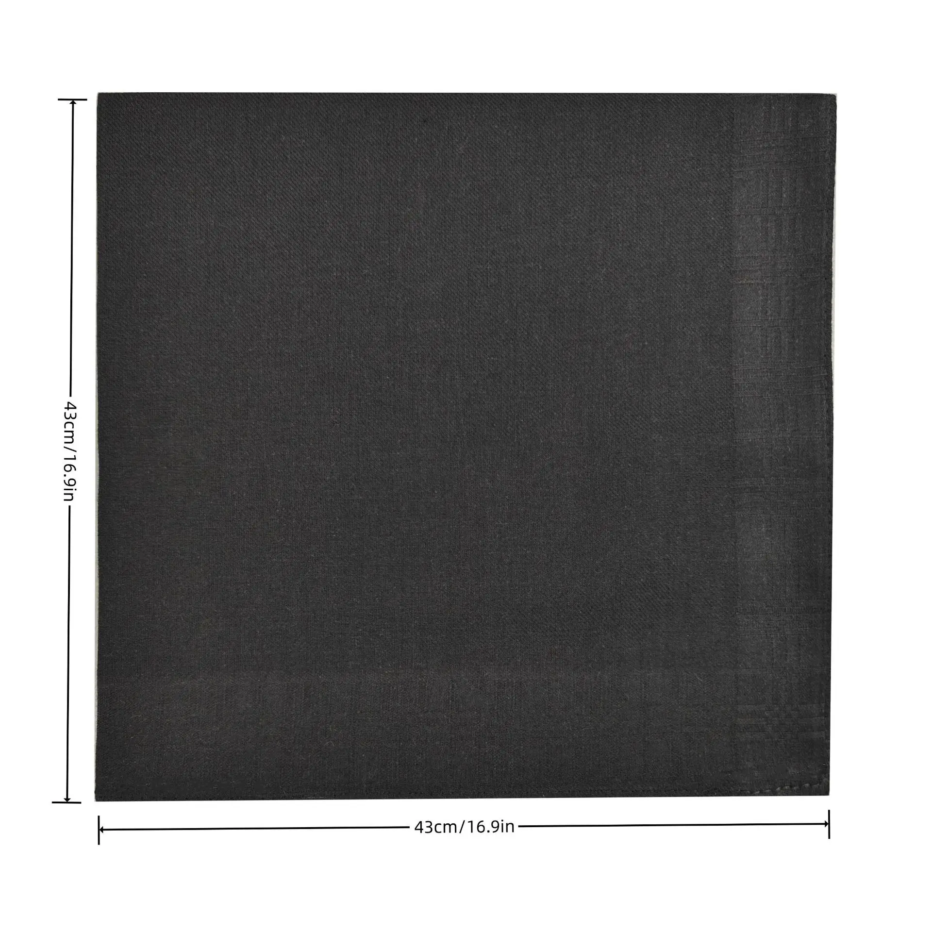 3-6PCS gekämmte Baumwolle Universal Retro Jacquard Taschentuch 43cm/16,9in rein schwarz Hochzeit Party Geschenk elegantes Design Beerdigung Supp