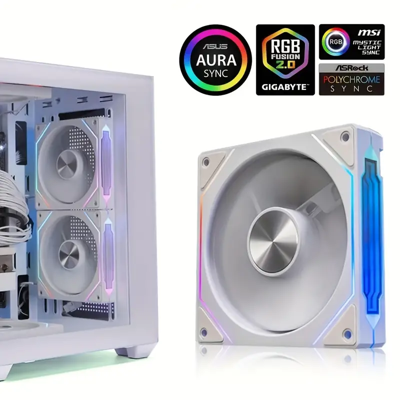 Prism 4RS ARGB ventilateur de boîtier CPU 120mm conception de miroir infini 5V 3PIN synchronisation d'éclairage de carte mère 4PIN 800-1800 tr/min ventilateur de refroidissement de boîtier