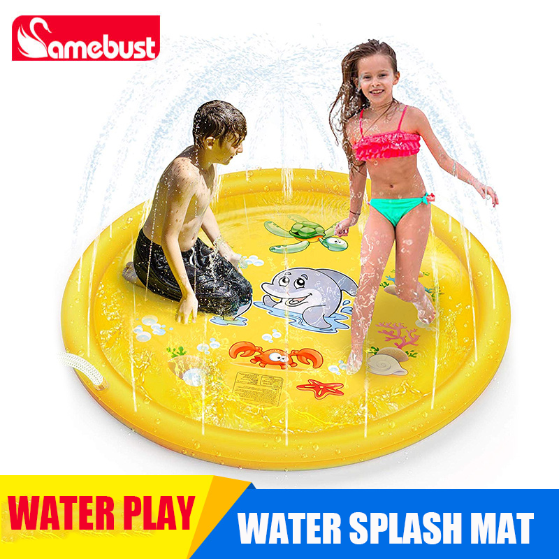 Camebust Inflatable Pvc Water Sprash Mat Outdoor Water Play Sprinkler Toy 67' for Party Decoration