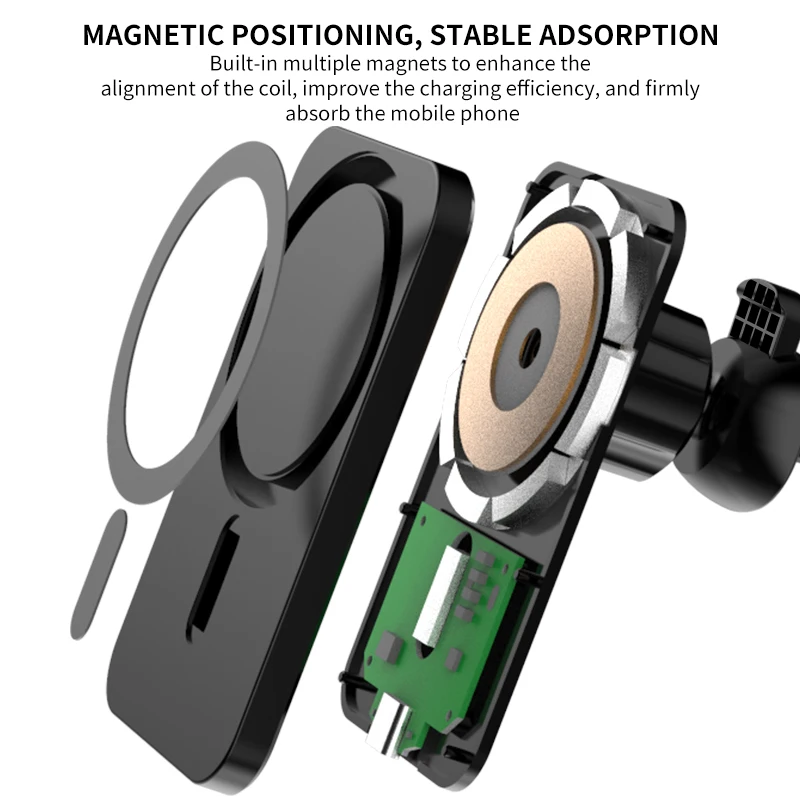 Cargadores magnéticos inalámbricos para coche, soporte de teléfono con ventilación de aire para iphone15, 14, 13, 12, 11Pro Max, Macsafe, soporte de carga rápida, 30W