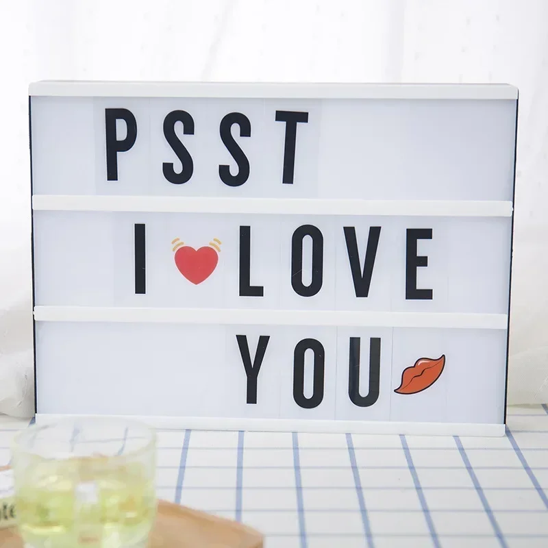 A4 LED Brief Licht Box Buchstaben DIY Kreative Nachtlichter Batteriebetriebene Leuchtkasten