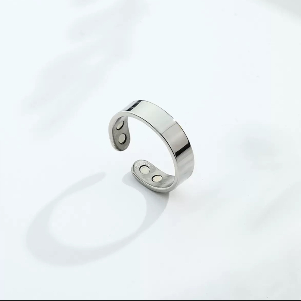 Anel magnético de aço de titânio único e duplo ímã anel de descompressão ímã saudável controle de lipídios ajuda ao sono