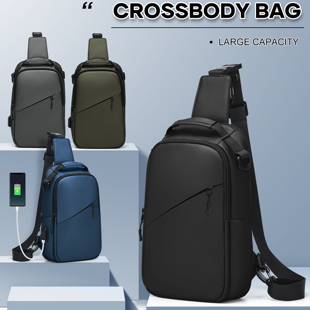 Borsttas voor heren Crossbodytas, schoudertas voor heren Sling Bag Kruisrugzak voor heren voor paardrijden, kleine rugzak voor woon-werkverkeer