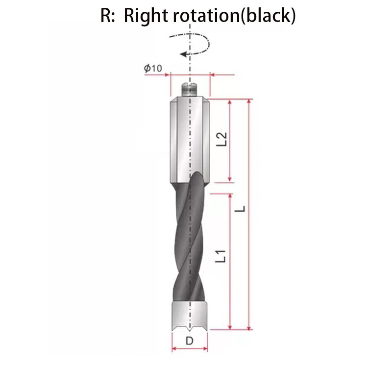 Trái Phải Quay Gỗ 57Mm 70Mm Router Bit Hàng Khoan 2 Sáo Gỗ Lỗ Cắt Router mũi Khoan