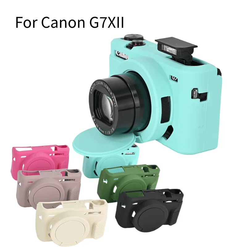Funda de silicona de goma suave G7X3 G7X2 para Canon Powershot G7XII G7X II G7X Mark 2 G7X Mark III G7XIII con Protector de lente
