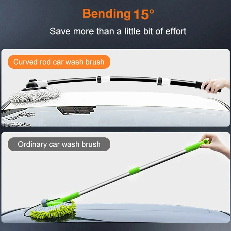 แปรงล้างรถแปรงทําความสะอาดรถยนต์ Telescoping Long Handle Mop ผมนุ่ม Chenille ไม้กวาด Universal Window Wash อุปกรณ์เสริมอัตโนมัติ