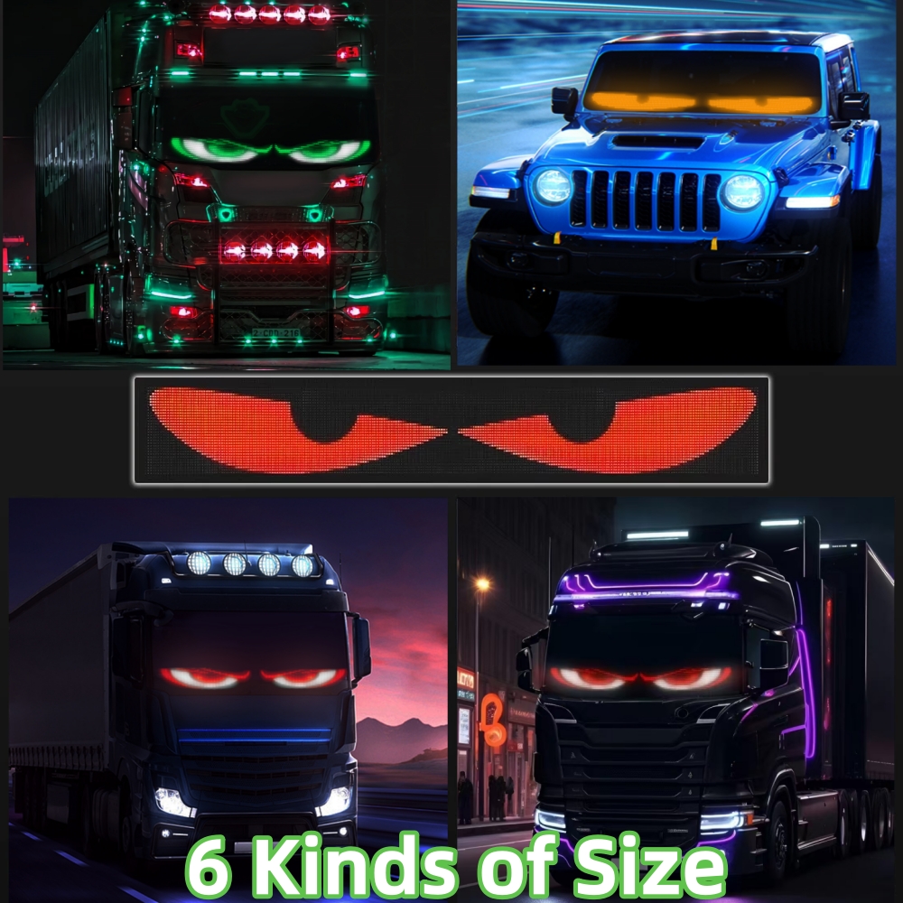 LED-Matrix-Pixel-Panel, DIY programmierbar, große Größe, LKW, böser Blick, Licht, flexibles Display, 5 V USB, Bluetooth, APP, Autofenster, LED-Schild