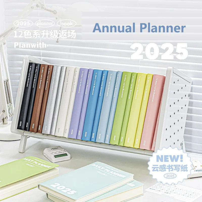 Planwith Agenda 2025 Annual Planner Day Plan Week Notebook Month Plan Kawaii Calendar Memo Schedule Book Efficiency Manual Check