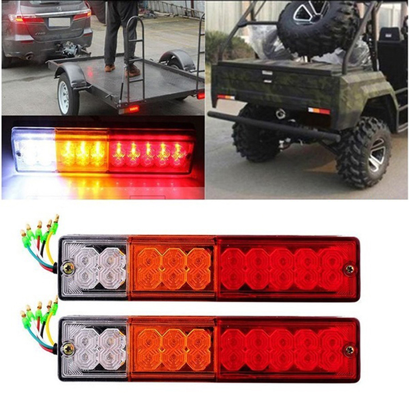 1pc atacado 20 leds 12v luzes à prova dwaterproof água caminhão led luz da cauda lâmpada iate carro reboque lanterna traseira invertendo correndo freio volta