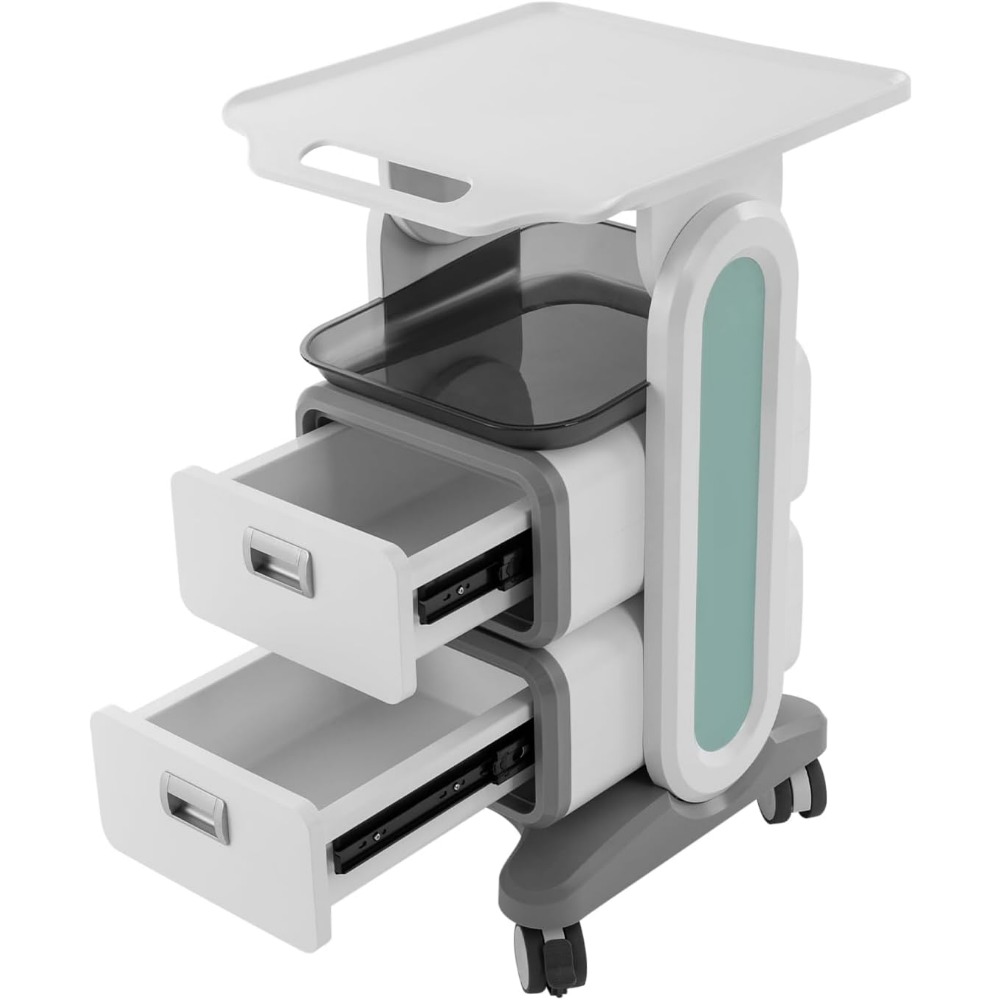 Mobile Medical Trolley Cart 132 Lbs Load Portable Professional Medical Cart with Drawers Tool Tray  for Hospital Medical Salon