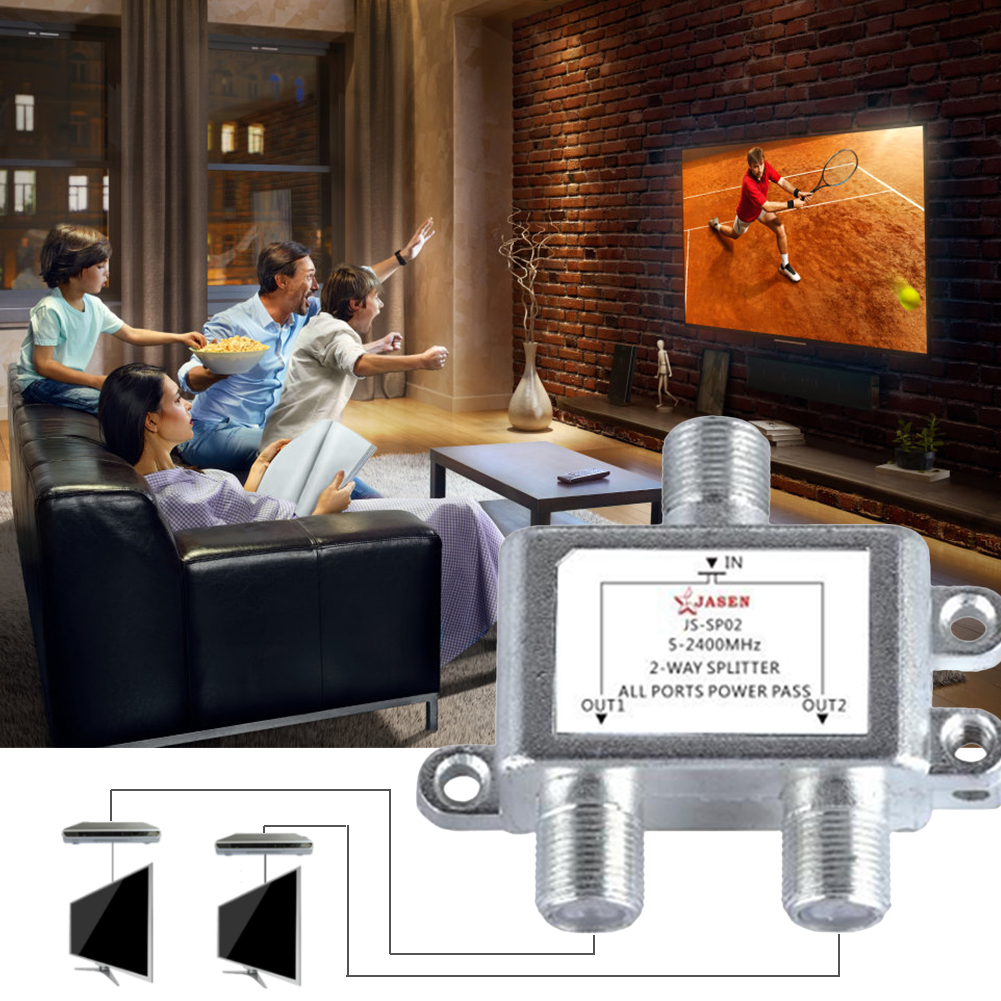 Antena de TV de 2/3/4 vías, divisor satelital, distribuidor divisor de TV, Cable Coaxial, Cable de antena, divisor de señal de TV, conector tipo F