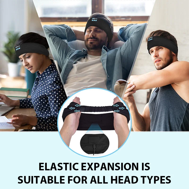 スポーツヘッドバンドワイヤレス Bluetooth ヘッドフォンヘッドバンド睡眠音楽アイマスクソフト弾性ヨガヘアバンド屋外スウェットバンド