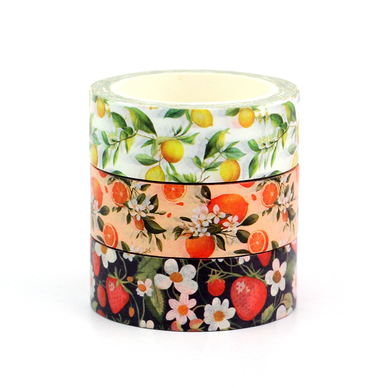 2024 novo 1pc 10m decorativo limão morango laranja frutas washi conjunto de fita para scrapbooking planejador fita adesiva bonito papelaria