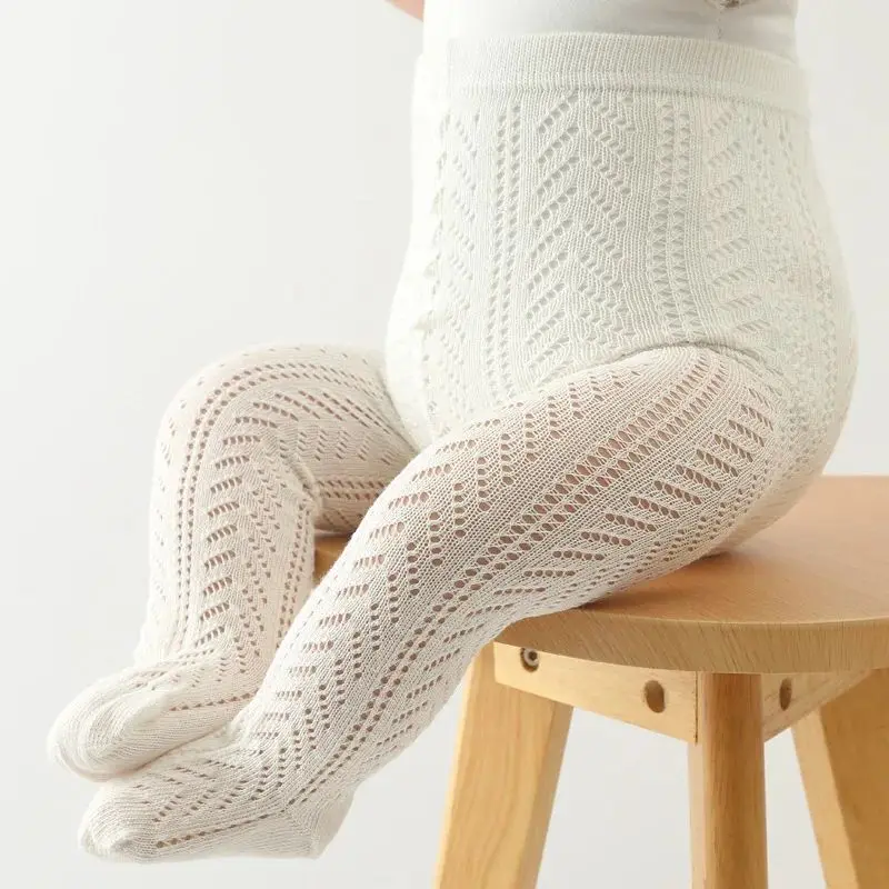Collant estivi per neonate Calze a rete scavate per bambini Abbigliamento a rete Collant con fondo sottile stile Spagna per bambini