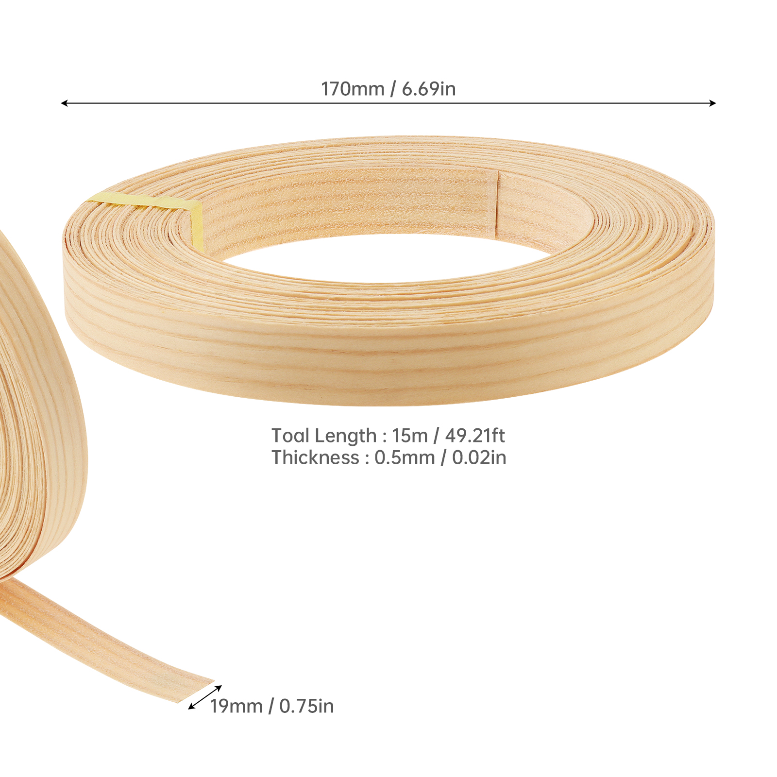 15M Decorative PVC Edge Strip Banding Adhesive Furniture Cabinet Wood Surface Table Edging Tape Funiture Accessories