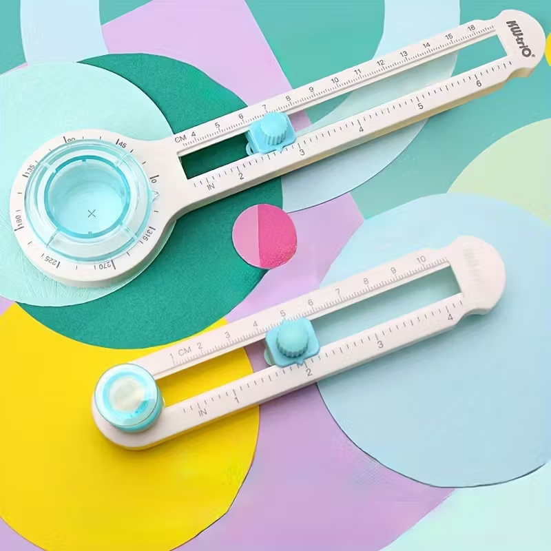 1pc 360 Degree Handmade Round Gauge Cutter, Manual Paper Rotary Cutting Tool,  Cutting Round Diameter 3.14 Inch - 12.59 Inch