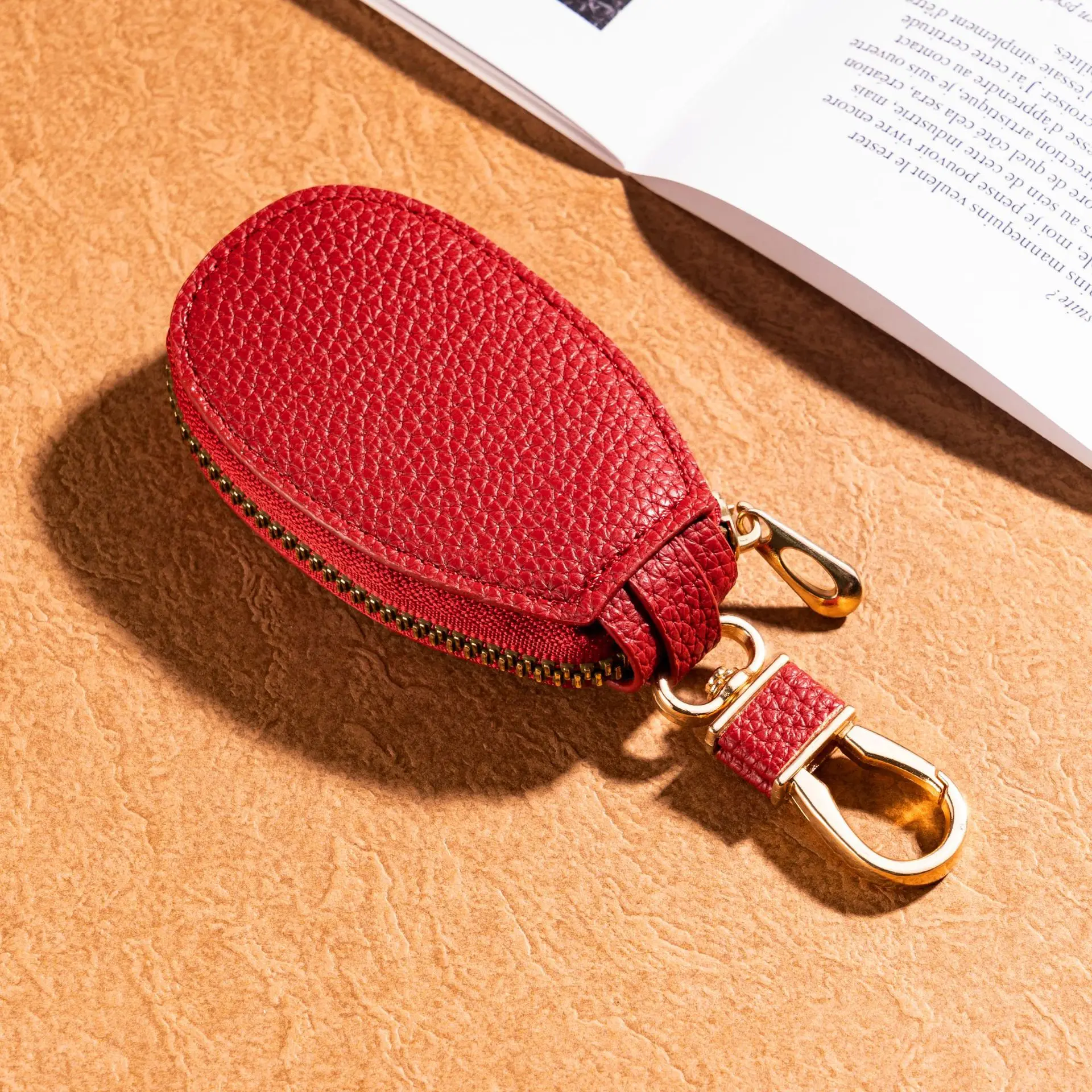 Unisex PU Leather Key Case For Car Key Wallet Pocket Key Holder Organizer Pouch Keys Organizer LargeCapacity Zipper Key Case Bag