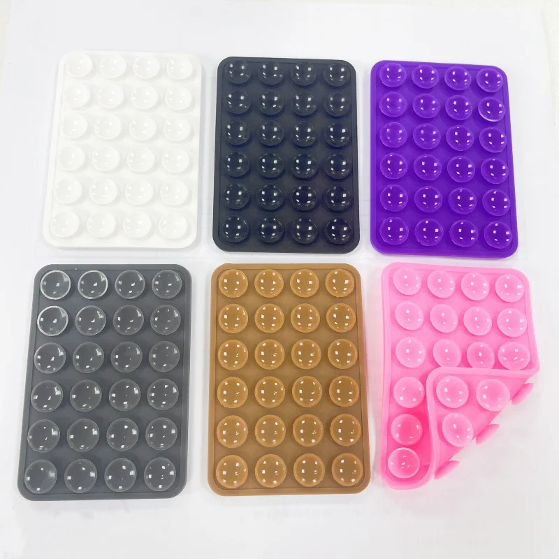 Silicone Suction Pad Double Sided For Mobile Phone Fixture Suction Cup Backed Adhesive Silicone Rubber Sucker Pad For Fixing