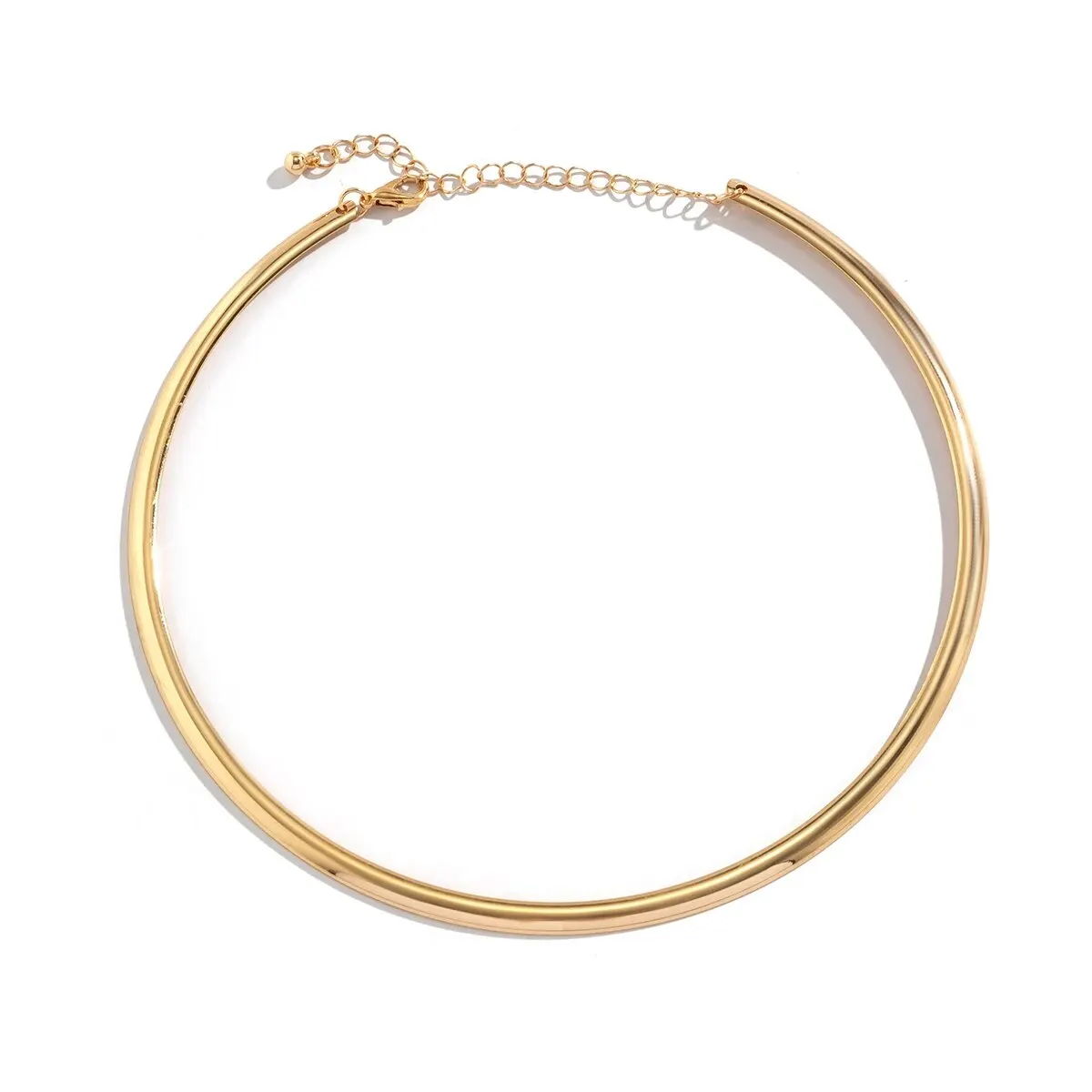 Gargantilla de Torques de Metal de hierro Vintage para mujer, collar gótico de Color dorado, cadena ajustable lisa, joyería de moda, regalo de fiesta Steampunk