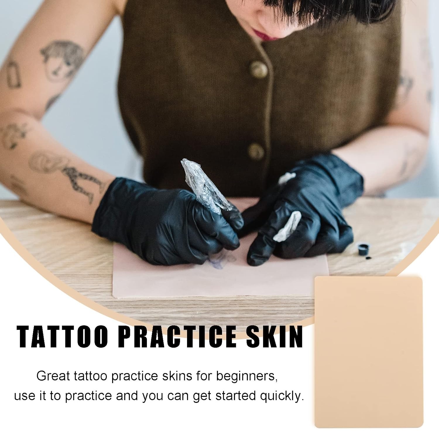 1-100 Uds tatuaje en blanco práctica piel pintura para cejas doble cara cuero sintético tatuaje rosa principiante herramienta de ejercicio de piel falsa