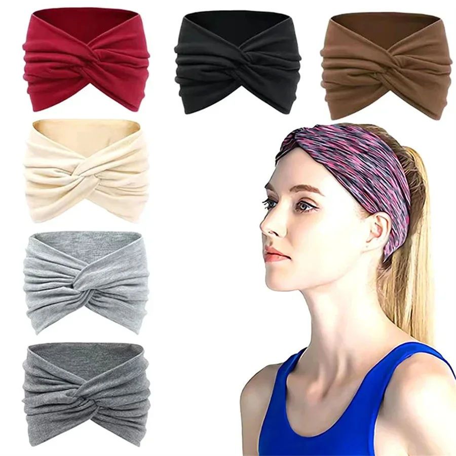 1 szt./4 szt. Szerokie opaski na głowę dla kobiet, opaski na głowę Boho Bandeau, opaski na głowę do ćwiczeń, rozciągliwe, antypoślizgowe opaski do włosów