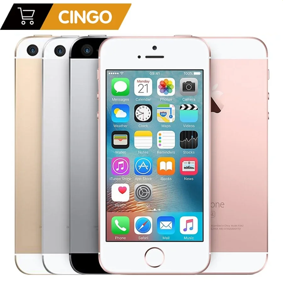 iPhone SE 2GB RAM 16GB/32GB/64GB/128GB ROM 4,0" Teléfono móvil original desbloqueado con huella dactilar A1723 A1662