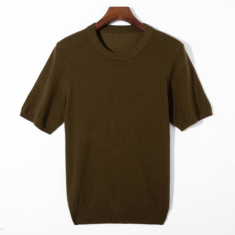 Zomer Klassieke Heren Truien Met Korte Mouwen Zijde Wolmix Trui O-hals Losse Koele Kwaliteit Zakelijke Trui Basic Kleding Tops