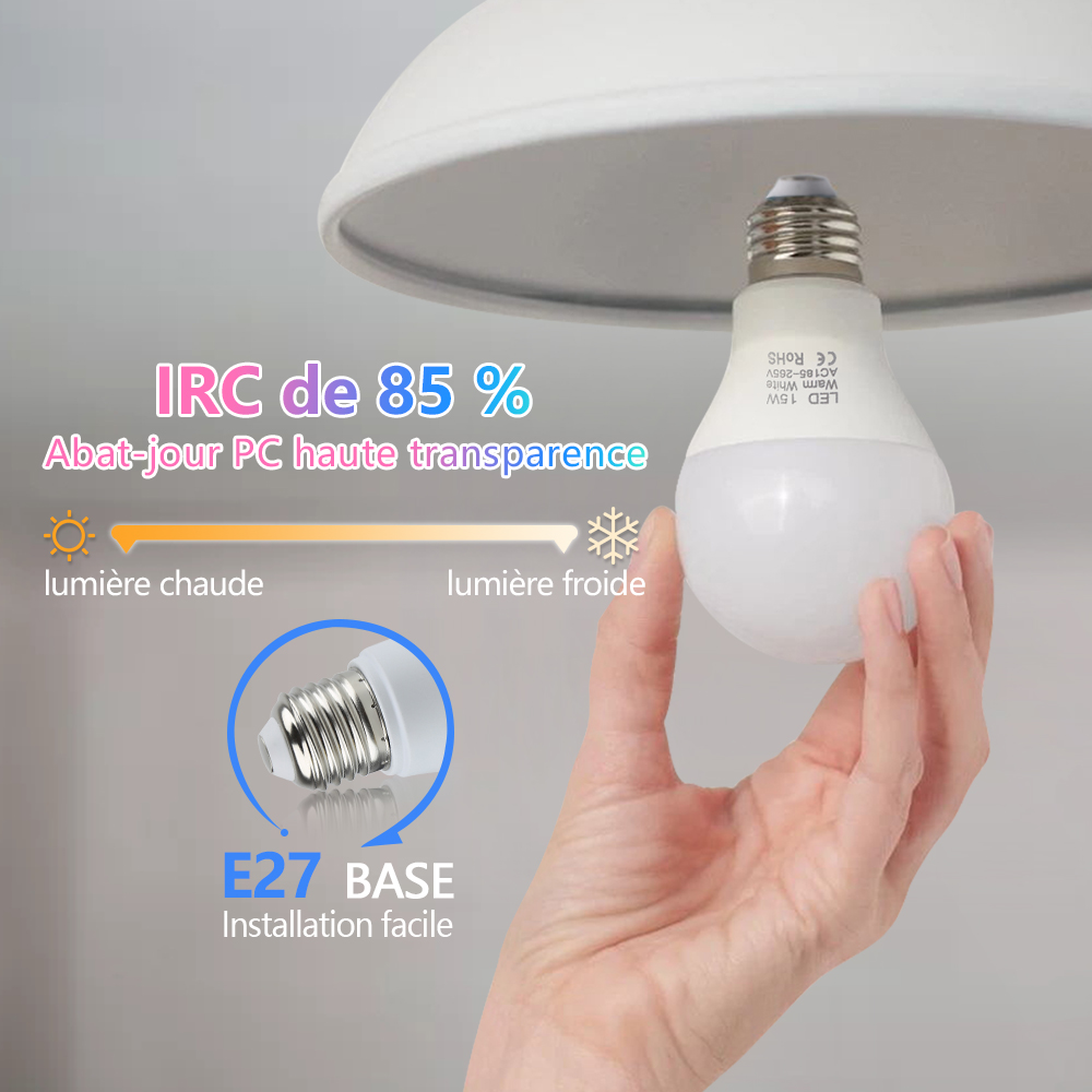 3W 6W 9W 12W 15W 18W LED ampoule lampes E27 Lampada LED ampoule AC 220V-240V Smart IC haute luminosité Bombilla lampe projecteur