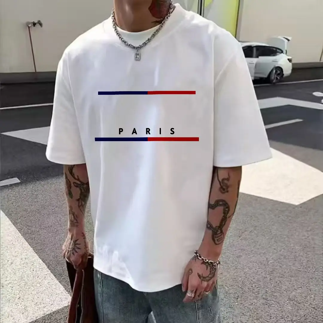 เสื้อยืดผู้ชายแขนสั้นลำลองพิมพ์ลายดิจิทัลใหม่ปี 2024 ยืดหยุ่นสูง เหมาะสำหรับใส่ในชีวิตประจำวัน งานปาร์ตี้ ที่บ้าน หรือสังสรรค์ สไตล์วินเทจ สตรีทแวร์ สีพื้น