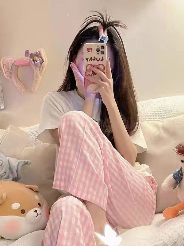 Cotton Wide Leg Pants Women's Summer Thin New Home Spwear Casual Loose BF Lazy Sle Straight Cut Trousers