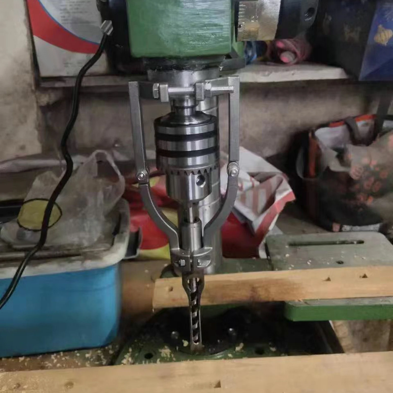 Square Hole Drill Fixed Bracket Easy Installation and Disassembly For Woodworking Drill Bit Adapter