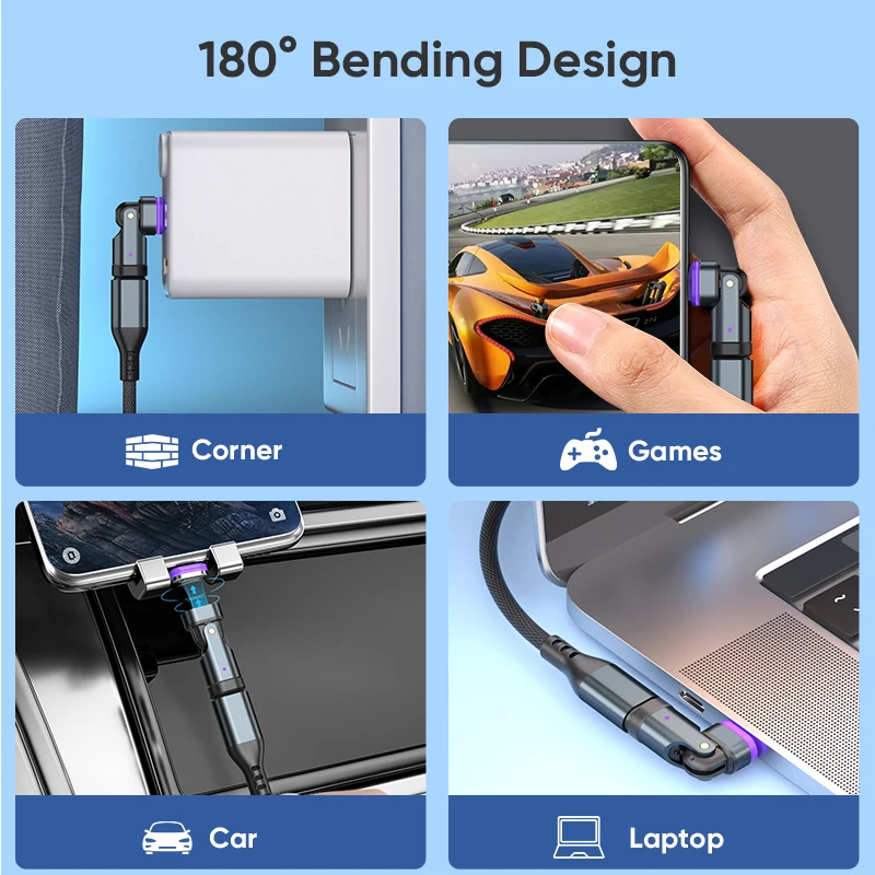 อะแดปเตอร์ Type-C 240W และสายชาร์จเร็ว USB-C to C - ตัวแปลงแม่เหล็ก USB-C ตัวเมียสำหรับ Macbook/iPhone 16/15/Xiaomi