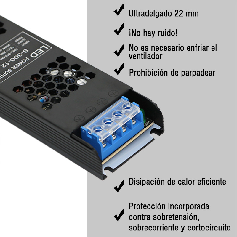 Fuente de alimentación de voltaje constante 48W 60W 100W 150W 200W 300W 400W controlador delgado para tiras LED DC 12V/24V transformadores de iluminación