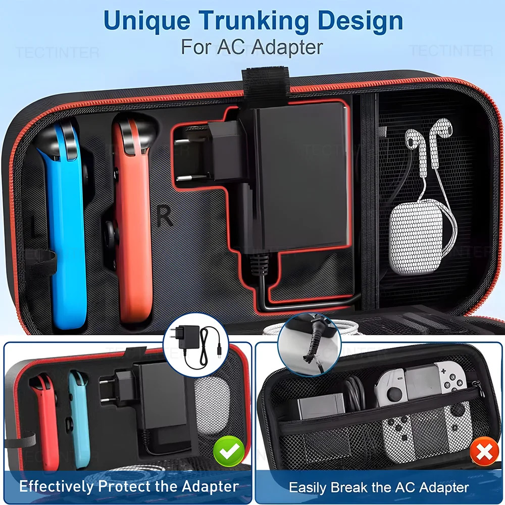 Large Storage Bag for Switch & OLED Portable Carrying Protective Case with 20 Game Slots Travel Bag for Joypad NS Accessories