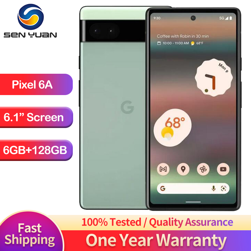 Google Pixel 6a 5G 6,1 "6GB RAM 128GB ROM NFC Google Tensor eSIM Octa Core desbloqueado Android Original 6a teléfono celular