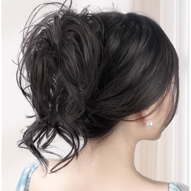 クロークリップポニーテールヘアエクステンション女性用、ロングカーリーヘア、ナチュラルボウテール、falseヘア、ブラックホース、合成ヘアピース