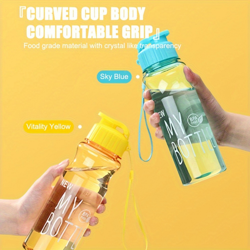 大容量カラープラスチックスポーツウォーターカップ、フリップオーバーコールドボトル、スペースウォーターボトル、1個