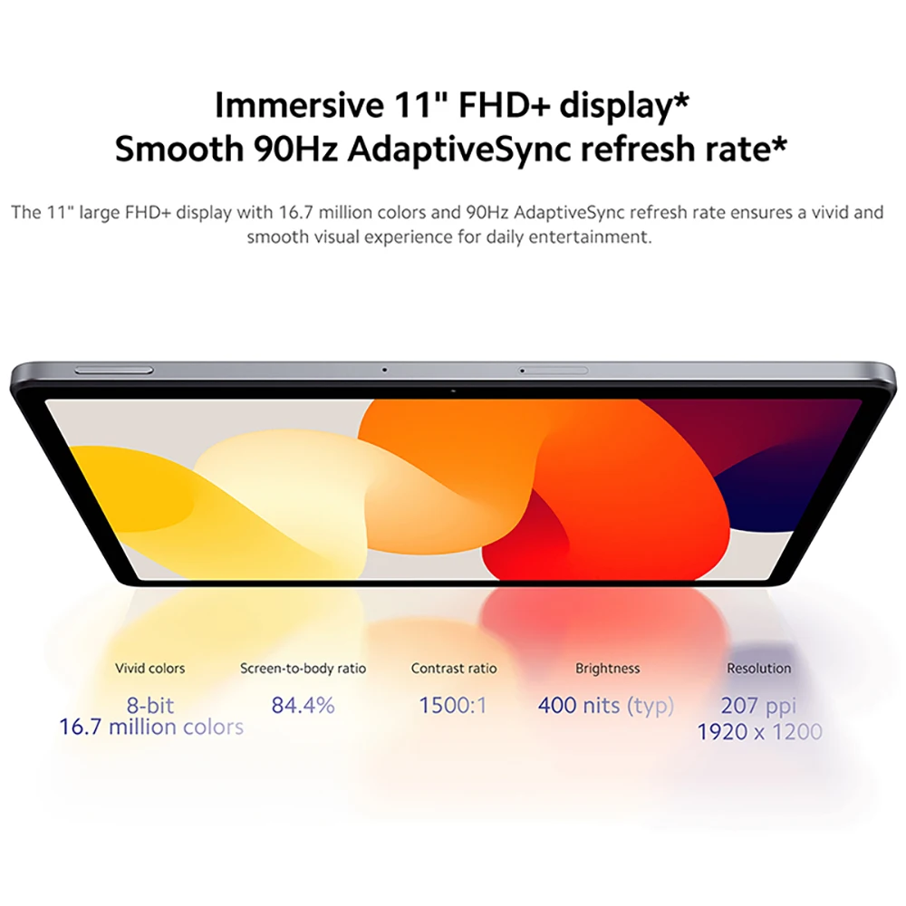 Xiaomi Redmi Pad SE Mi Tablette Version mondiale 4 Go 128 Go 90 Hz 11" Écran FHD Snapdragon ®   Batterie 680 8000mAh Caméra principale 8MP