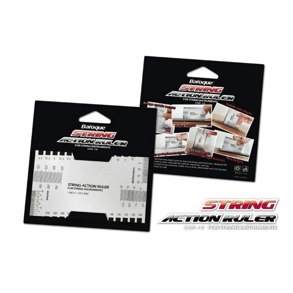 Miwayer String Action Ruler Gauge, Luthier 용 기타 수리 도구, 기타, 우쿨렐레,베이스, 밴조, 만돌린에 적합