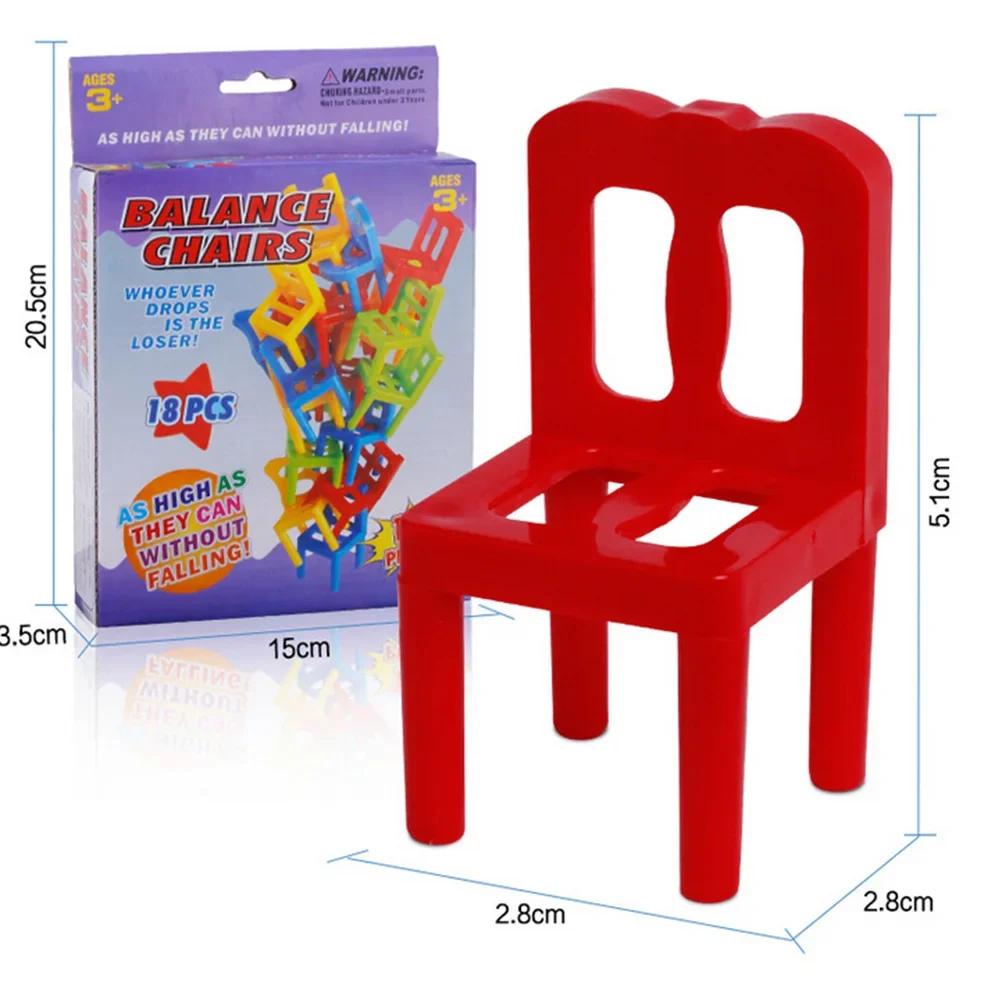 18 ชิ้น/เซ็ต BALANCE เก้าอี้เกมกระดาน MINI ซ้อนบล็อกประกอบ Family Balancing การฝึกอบรม Interactive ของเล่นเพื่อการศึกษาสําหรับเด็ก